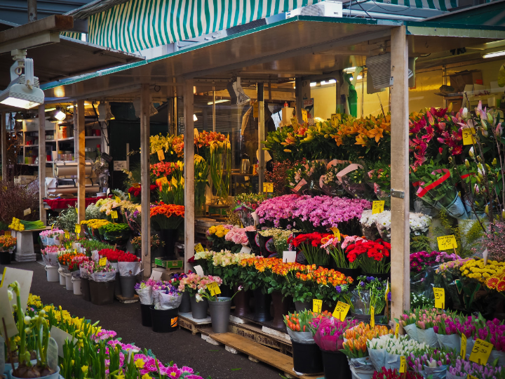 el mercado de las flores de bangkok